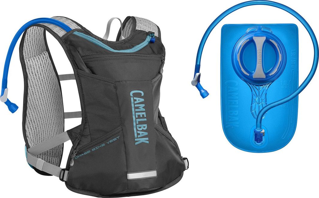 CamelBak CAMELBAK PLECAK 1943001000 WOMEN'S CHASE BIKE VEST CHARCOAL/LAKE BLUE 4L + BUKŁAK 1,5L 1