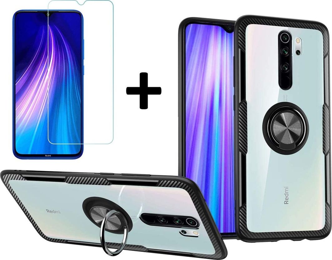 Braders Pancerne etui ring + szkło ochronne do Xiaomi Redmi 9 1