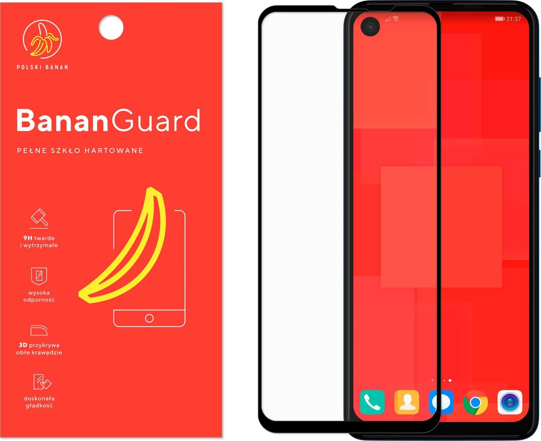 Polski Banan Szkło hartowane 3D BananGuard czarne do Motorola One Vision 1