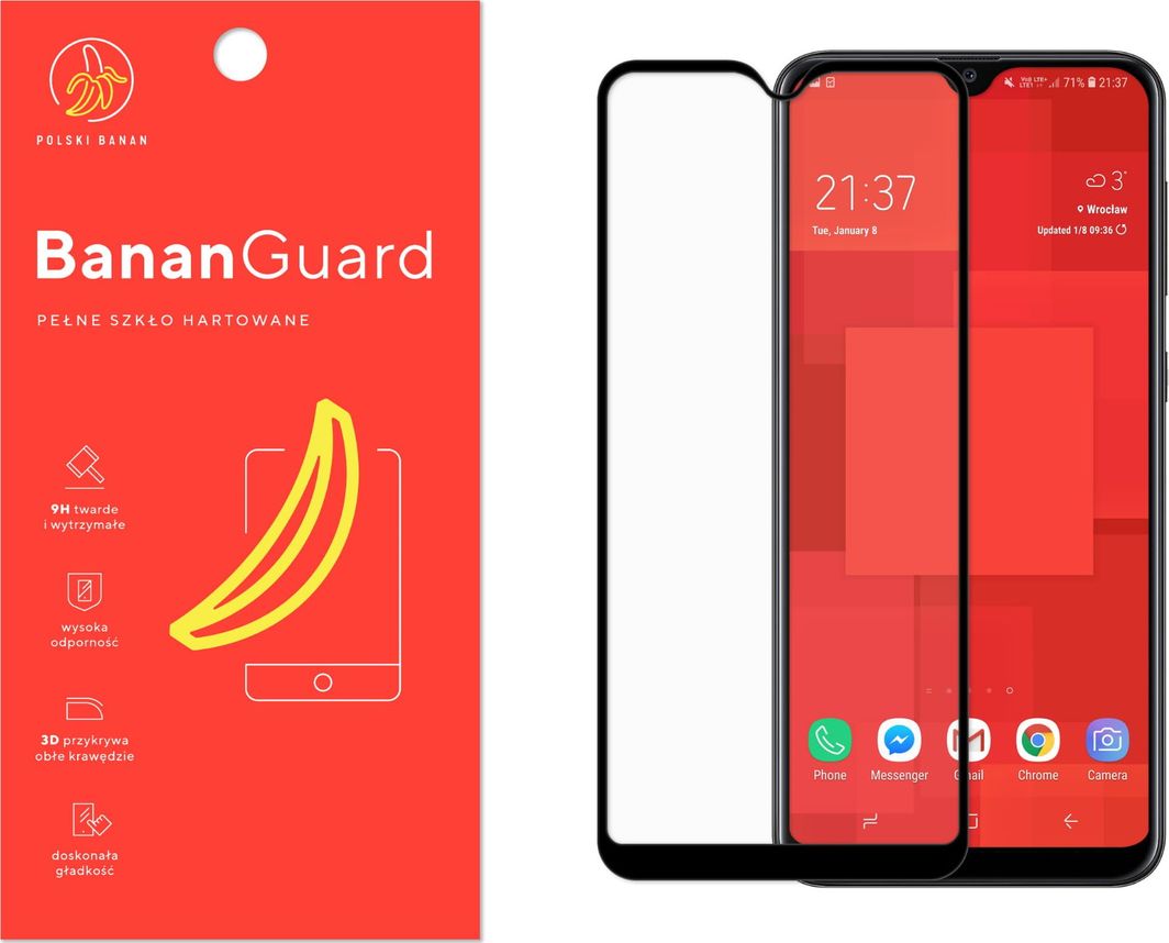 Polski Banan Szkło hartowane 3D BananGuard czarne do Samsung Galaxy A20e 1