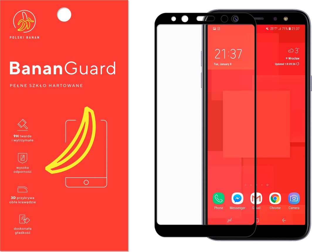 Polski Banan Szkło hartowane 3D BananGuard czarne do Samsung Galaxy A6 2018 1