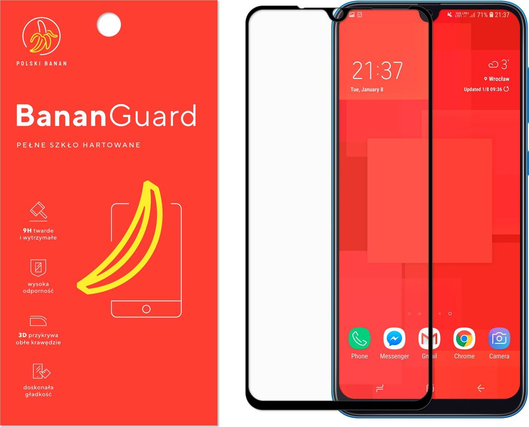 Polski Banan Szkło hartowane 3D BananGuard czarne do Samsung Galaxy A50 1