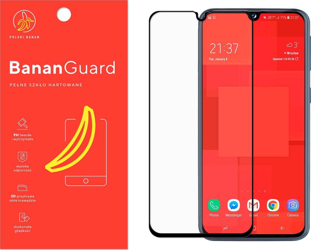 Polski Banan Szkło hartowane 3D BananGuard czarne do Samsung Galaxy A40 1