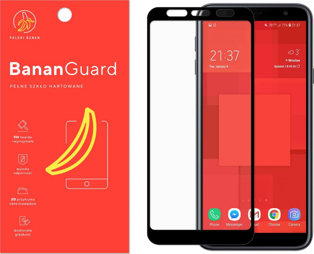 Polski Banan Szkło hartowane 3D BananGuard czarne do Samsung Galaxy J4 Plus 1