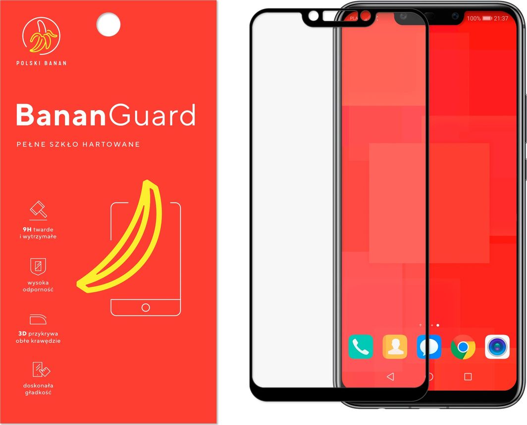 Polski Banan Szkło hartowane 3D BananGuard czarne do Huawei Mate 20 Lite 1