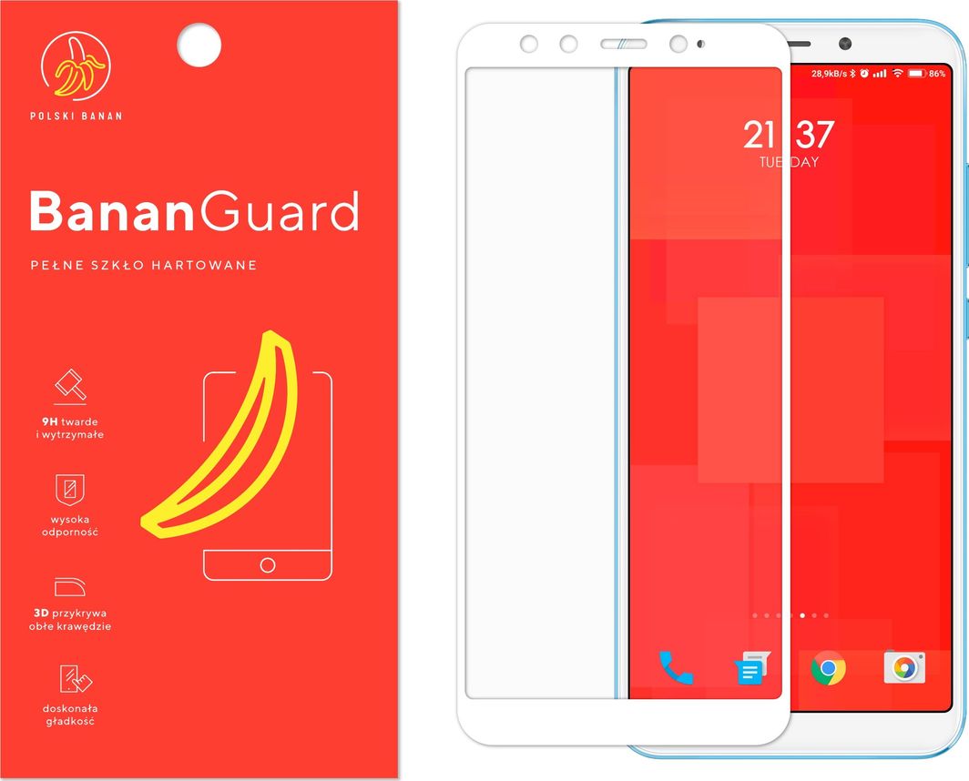 Polski Banan Szkło hartowane 3D BananGuard białe do Xiaomi Mi 6X / Mi A2 1