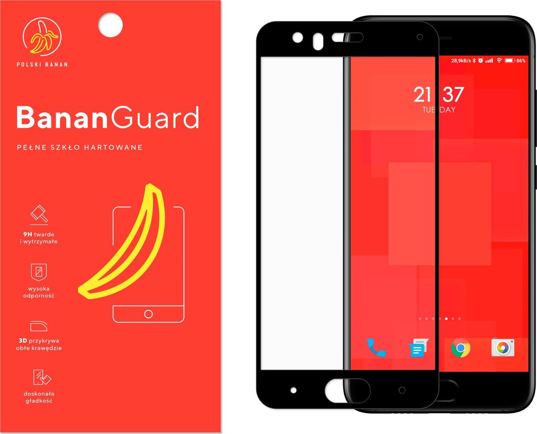 Polski Banan Szkło hartowane 3D BananGuard czarne do Xiaomi Mi 6 1