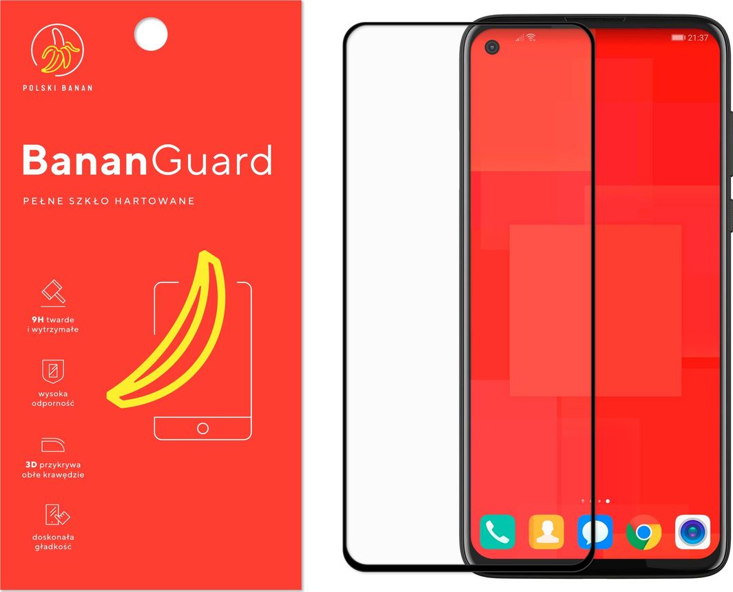 Polski Banan Szkło hartowane 3D BananGuard czarne do Motorola Moto G8 Power 1