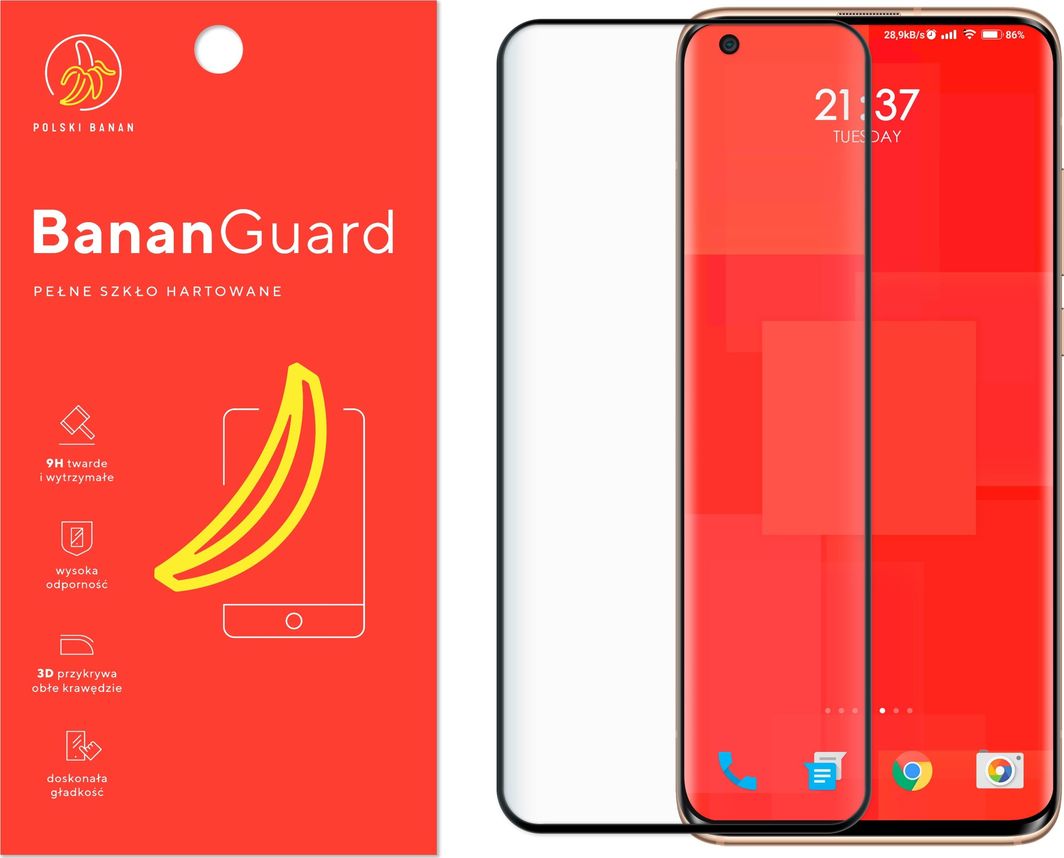 Polski Banan Szkło hartowane 3D BananGuard czarne do Xiaomi Mi 10 Pro 1