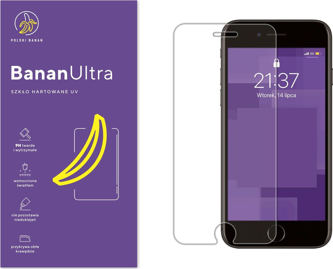 Polski Banan Szkło hartowane UV BananUltra do Apple iPhone 7 / 8 / SE 2020 1