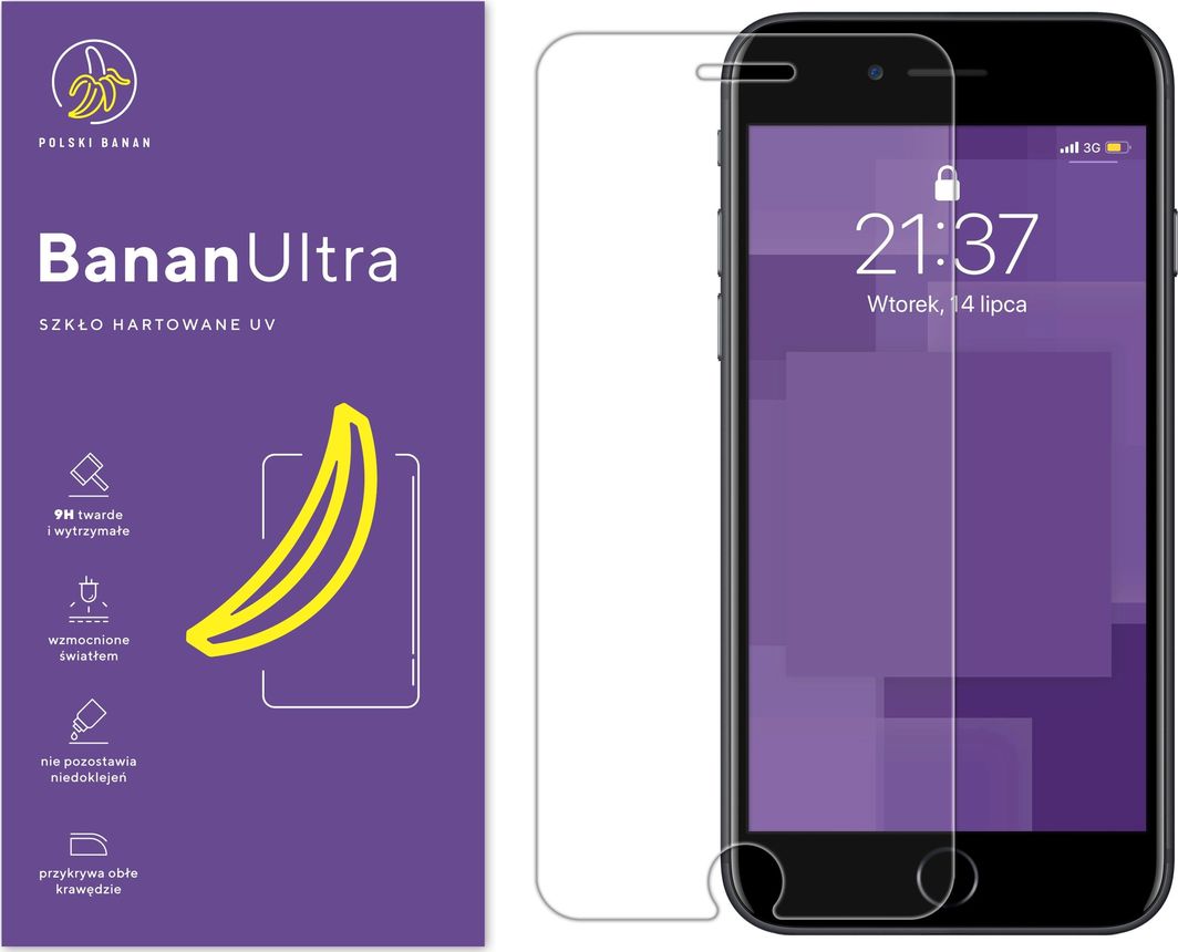 Polski Banan Szkło hartowane UV BananUltra do Apple iPhone 7 PLUS / 8 PLUS 1