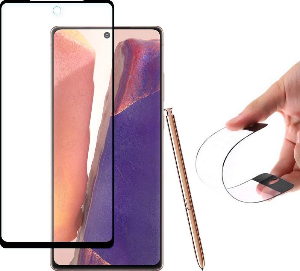Wozinsky Wozinsky Full Cover Flexi Nano folia szklana szkło hartowane z ramką Samsung Galaxy Note 20 czarny 1
