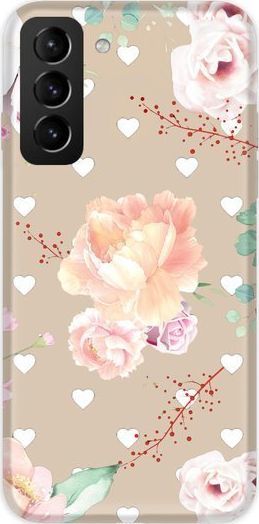 CaseGadget CaseGadget ETUI NADRUK BIAŁE SERCA I RÓŻE SAMSUNG GALAXY S21 standard 1