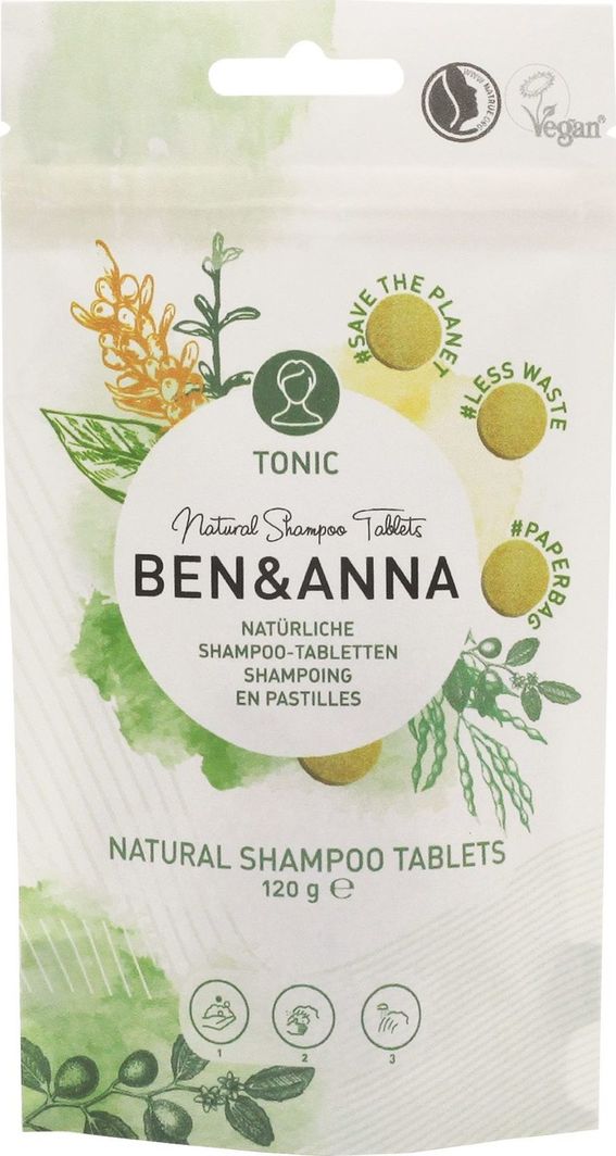 Ben&Anna Natural Shampoo Tablets naturalny szampon tonizujący w tabletkach Tonic 120g 1