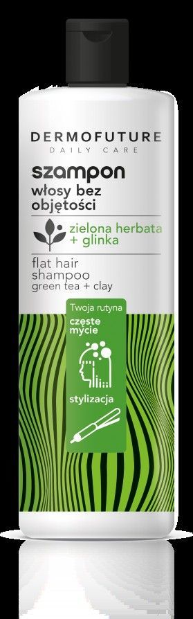 Dermofuture Technology Care szampon do włosów bez objętości Zielona Herbata Glinka 380ml 1