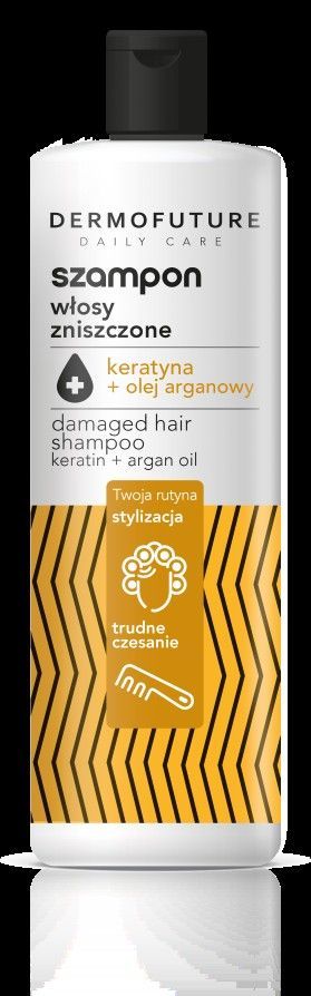 Dermofuture Technology Daily Care szampon do włosów zniszczonych Keratyna Olej Arganowy 380ml 1