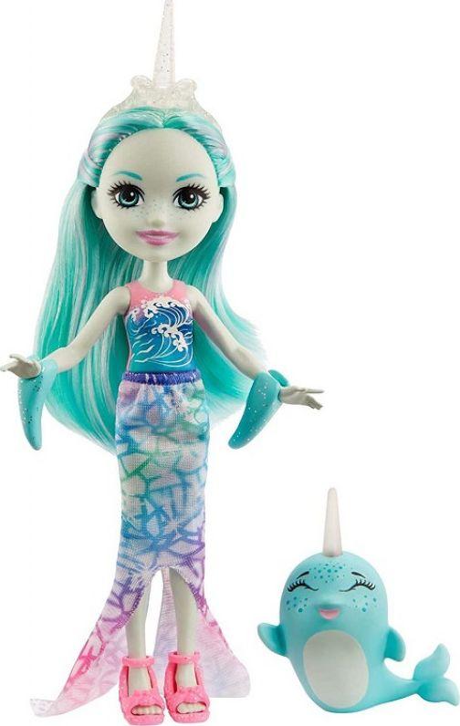 Mattel Enchantimals Lalka i zwierzątko Naddie Narwhal i Sword (GJX41) 1
