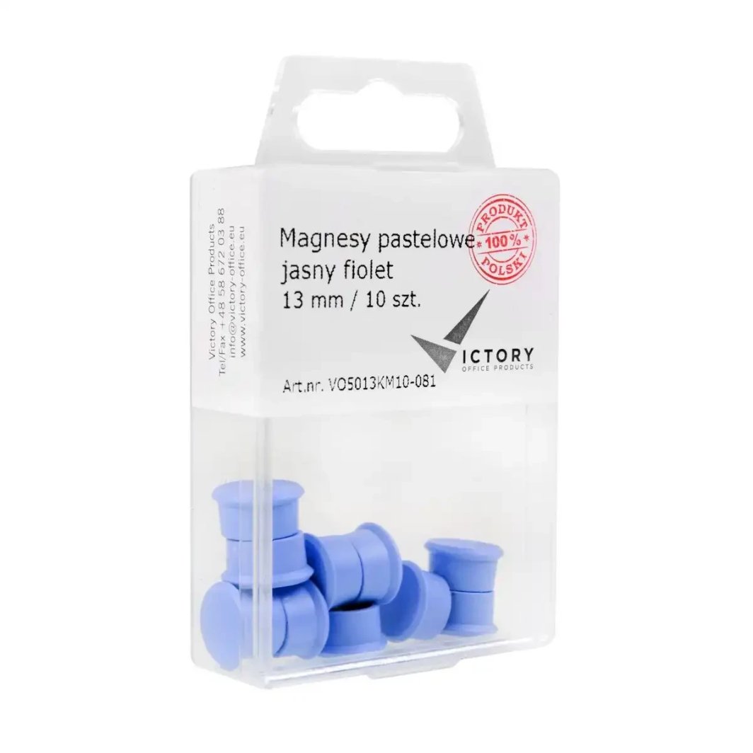 Victory Office Product MAGNESY VICTORY OFFICE 13MM 10 SZT. PASTELOWE JASNOFIOLETOWE 1