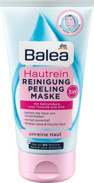 Balea Med 3w1 Żel do Mycia Twarzy Peeling i Maska z Różową Glinką 1