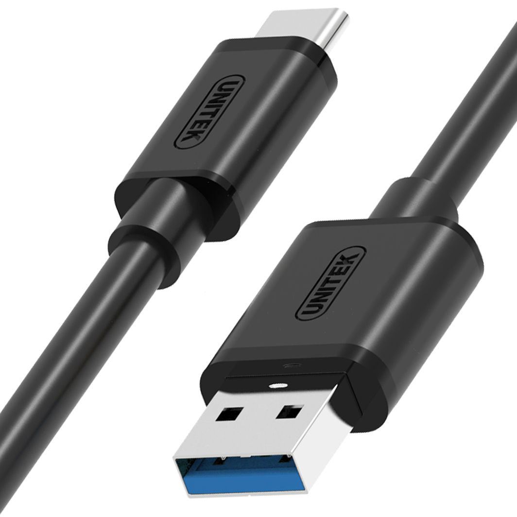 Kabel USB Unitek USB-A - USB-C 1 m Czarny (Y-C474BK) 1