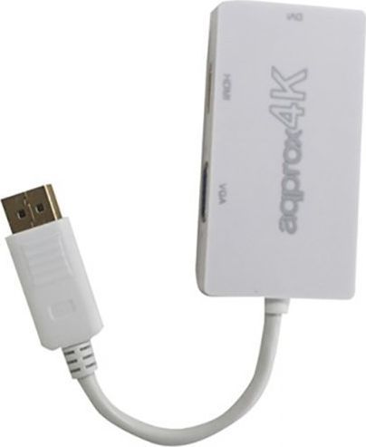 Adapter AV Approx! DisplayPort - HDMI - D-Sub (VGA) - DVI biały (APPC37) 1