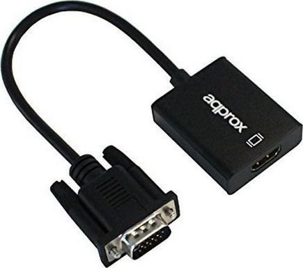 Adapter AV Approx! HDMI - D-Sub (VGA) + Jack 3.5mm czarny 1