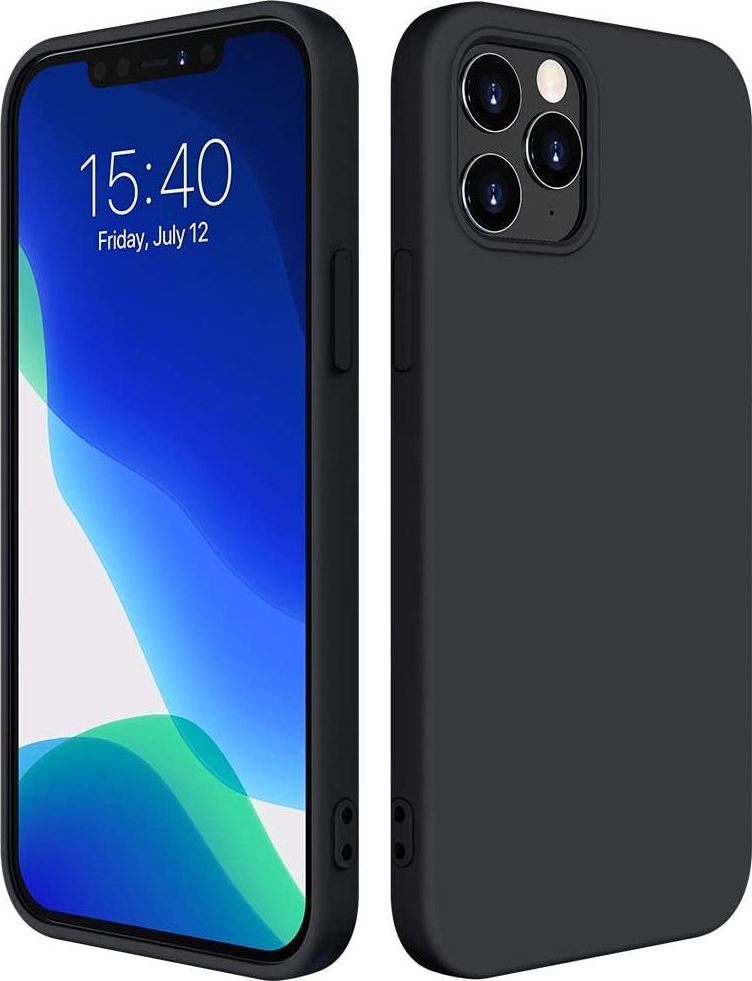 Hurtel Silicone Case elastyczne silikonowe etui pokrowiec iPhone 12 6,1`` czarny 1