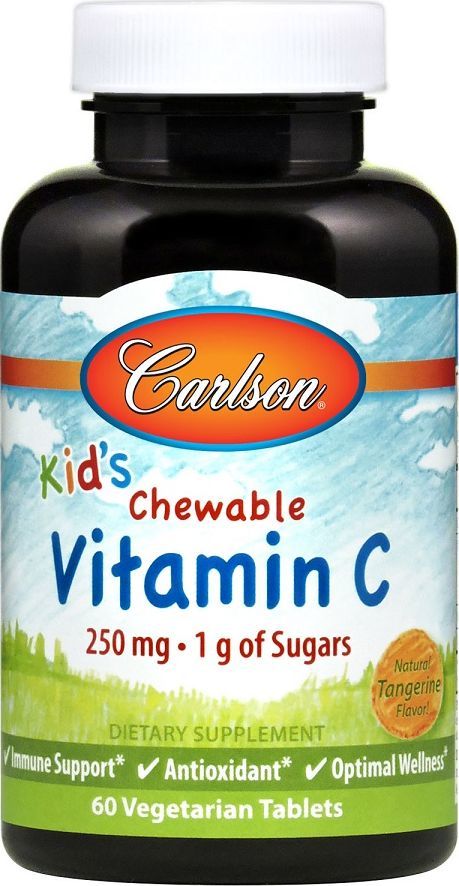 Carlson Labs Carlson Labs - Kid's Witamina C, Mandarynka, 250mg, 60 vkaps 1