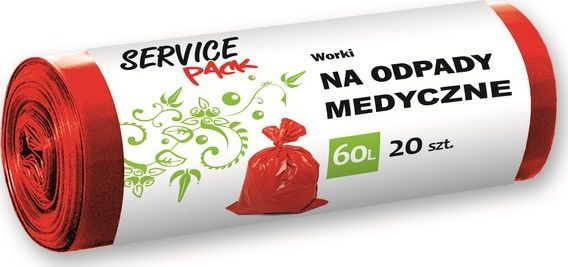 Stella Pack WORKI NA ODPADY MEDYCZNE 60 L LDPE CZERWONE (20) 1