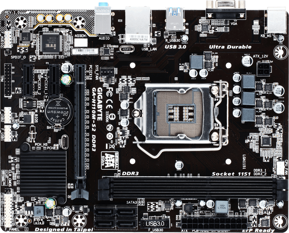 Gigabyte GAH110MS2 DDR3, H110, SATA3, USB 3.0, mATX Płyta główna