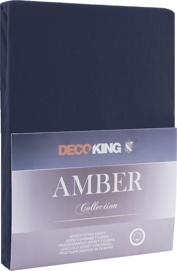 Decoking Prześcieradło Bawełniane Amber Navyblue 200-220x200+30 cm 1