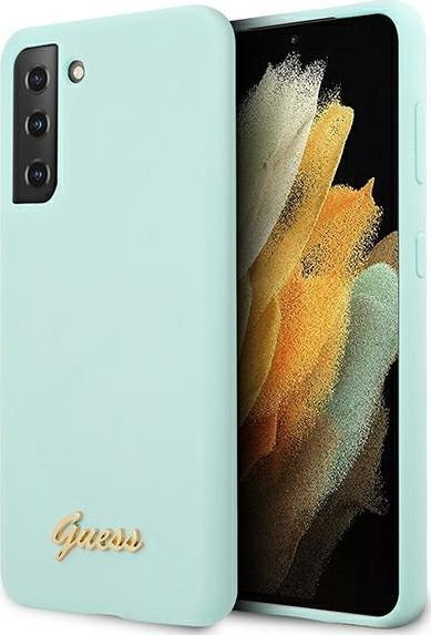 Guess Guess GUHCS21SLSLMGLB S21 G991 niebieski/blue hardcase Silicone Script Metal Logo 1