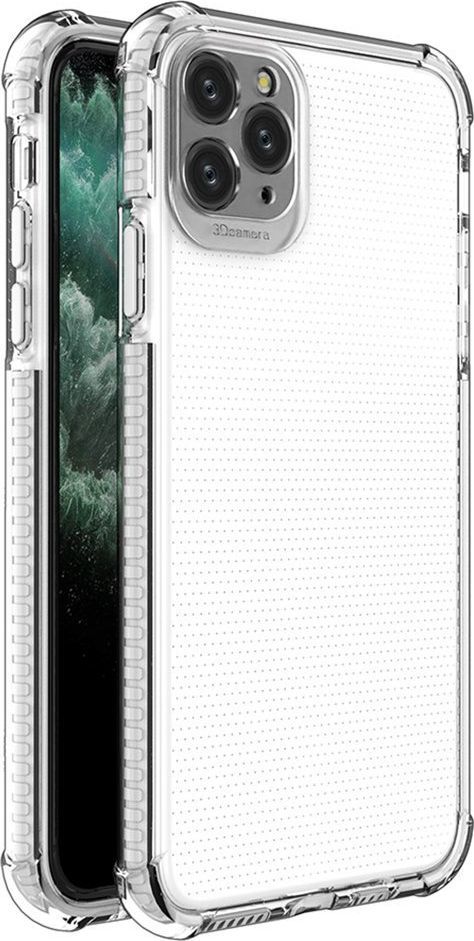Hurtel Spring Armor żelowy elastyczny pancerny pokrowiec z kolorową ramką do iPhone 11 Pro Max biały 1