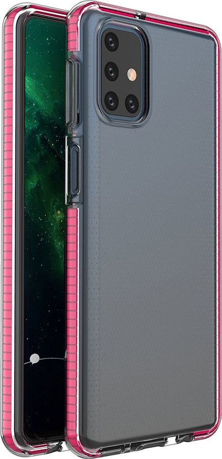 Hurtel Spring Case pokrowiec żelowe etui z kolorową ramką do Samsung Galaxy M31s ciemnoróżowy 1