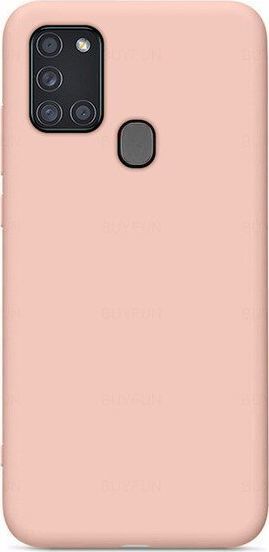 Hurtel Silicone Case elastyczne silikonowe etui pokrowiec Samsung Galaxy A21S różowy 1