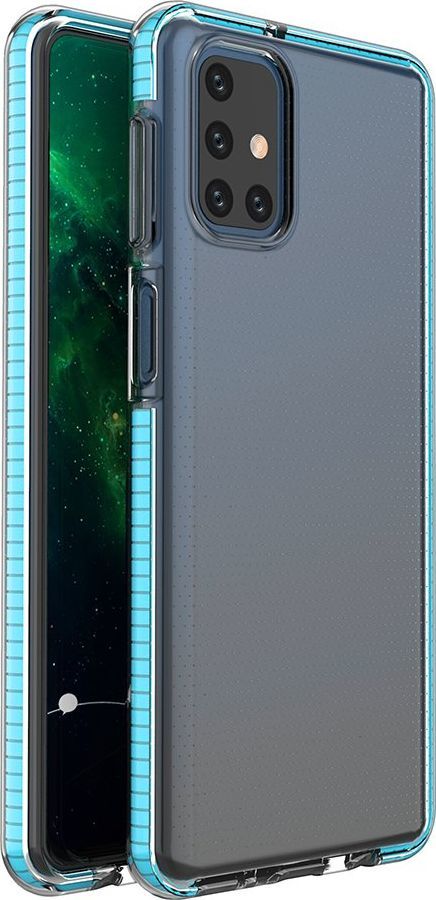 Hurtel Spring Case pokrowiec żelowe etui z kolorową ramką do Samsung Galaxy M31s jasnoniebieski 1