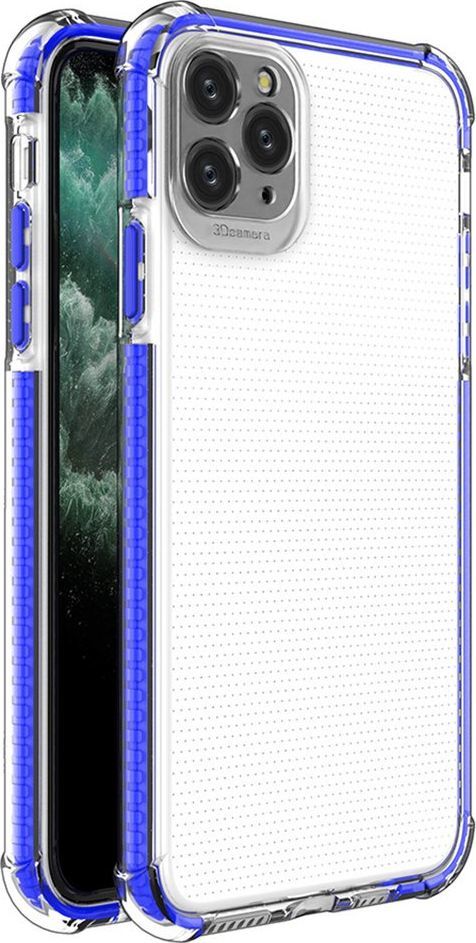  Hurtel Spring Armor żelowy elastyczny pancerny pokrowiec z kolorową ramką do iPhone 11 Pro Max niebieski 1