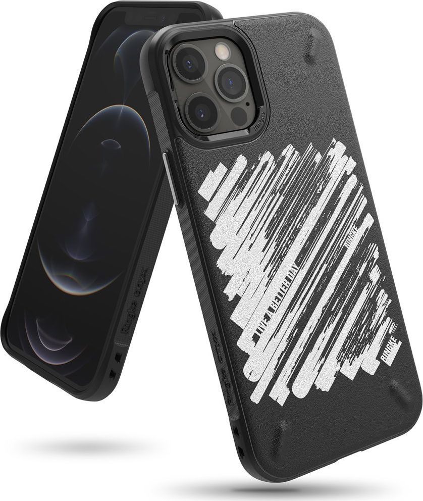 Ringke Ringke Onyx Design wytrzymałe etui pokrowiec iPhone 12 Pro / iPhone 12 czarny (Paint) (OXAP0037) 1