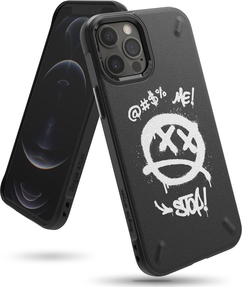 Ringke Ringke Onyx Design wytrzymałe etui pokrowiec iPhone 12 Pro / iPhone 12 czarny (Graffiti) (OXAP0039) 1