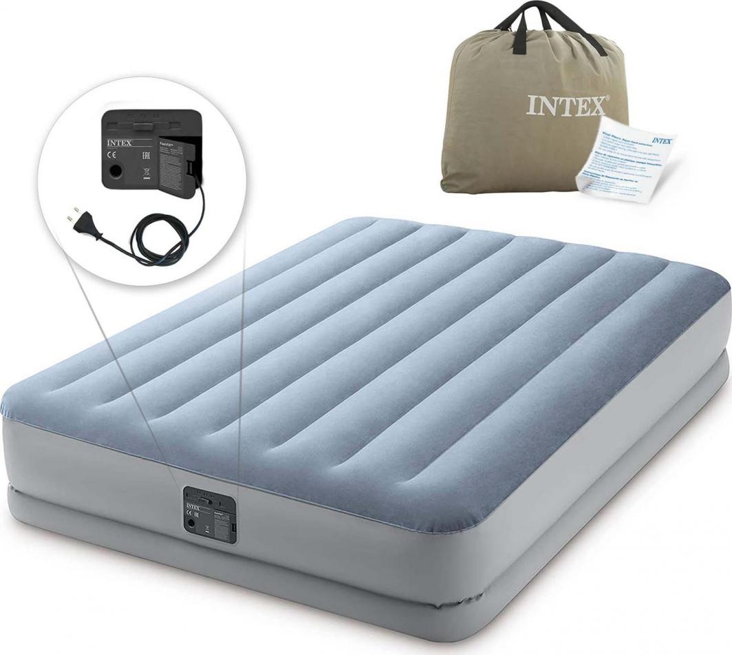 Intex Materac dmuchany z wbudowaną pompką elektryczną dwuosobowy INTEX 64168 1