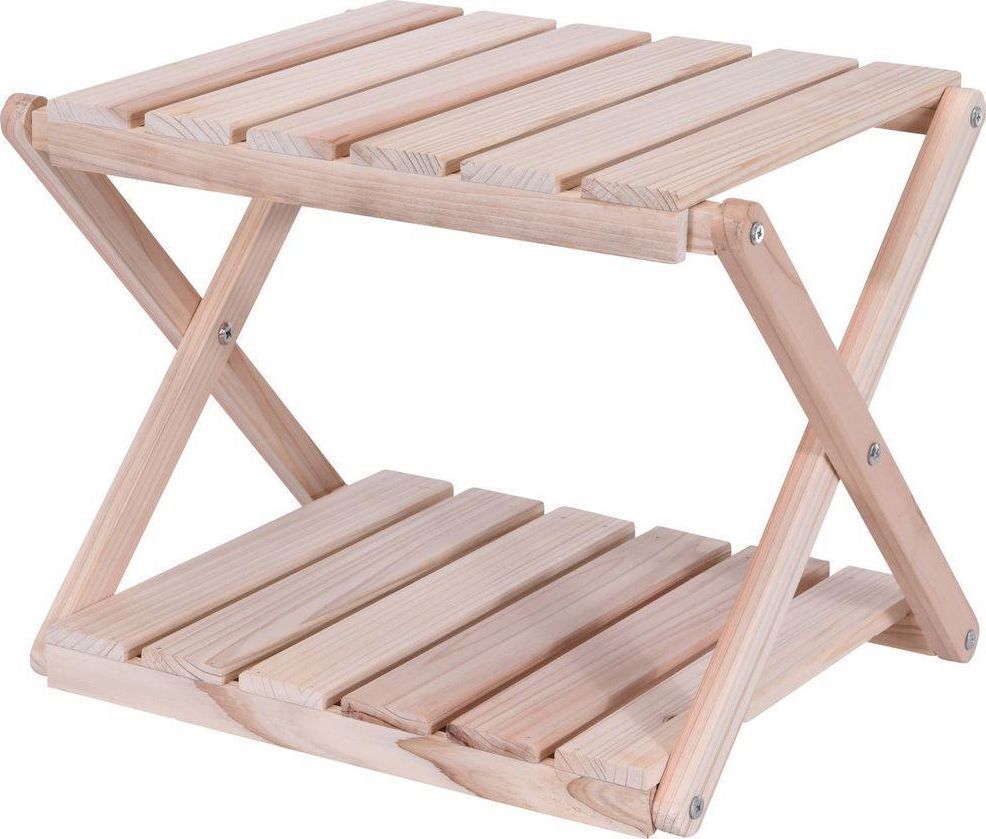 Home Styling Collection Stolik składany DREWNIANY kawowy niski kwietnik stojak na doniczkę kwiaty 1