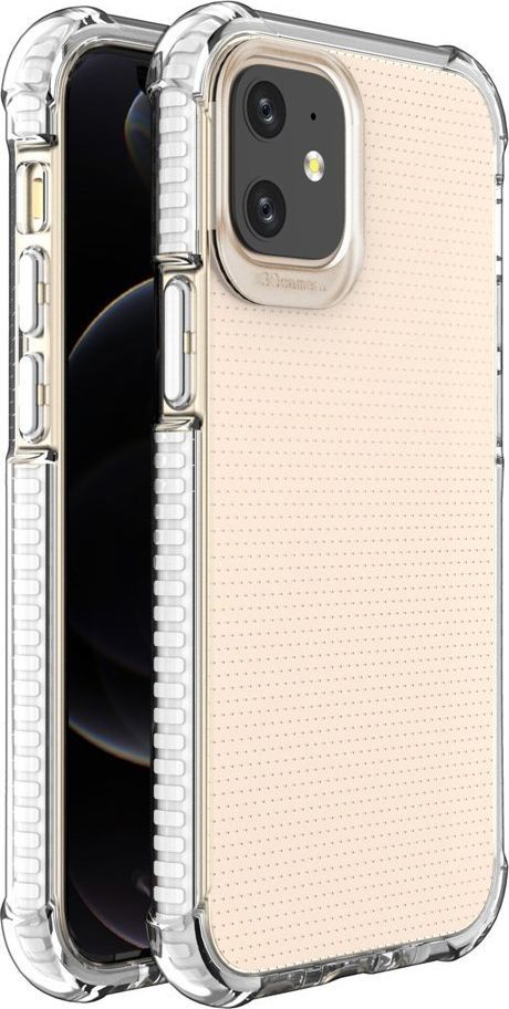 Hurtel Spring Armor żelowy elastyczny pancerny pokrowiec z kolorową ramką do iPhone 12 mini biały 1