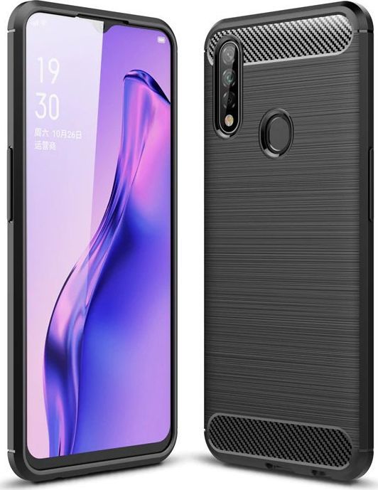Hurtel Carbon Case elastyczne etui pokrowiec Oppo A31 czarny 1