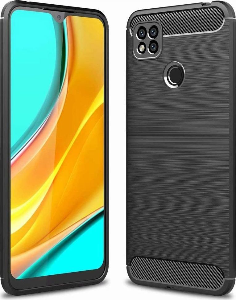 Hurtel Carbon Case elastyczne etui pokrowiec Oppo A15 czarny 1
