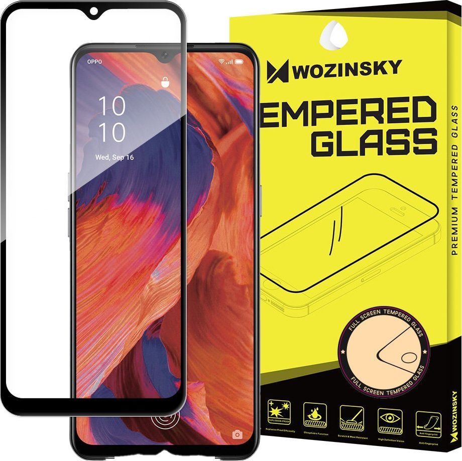 Wozinsky Wozinsky super wytrzymałe szkło hartowane Full Glue na cały ekran z ramką Case Friendly Oppo A73 czarny 1