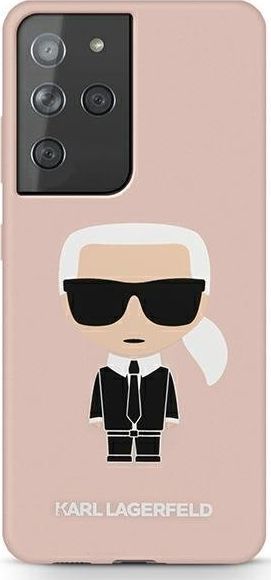 Karl Lagerfeld Karl Lagerfeld KLHCS21LSLFKPI S21 Ultra G998 hardcase jasnoróżowy/pink Silicone Iconic 1