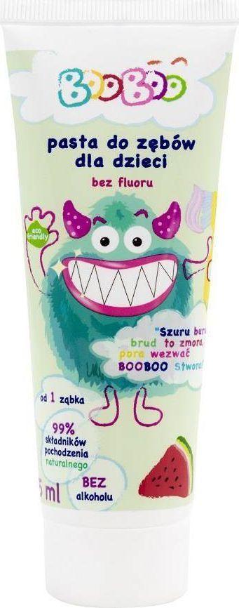 Booboo Pasta do mycia zębów dla dzieci bez fluoru, Arbuz 75ml 1