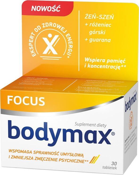 Bodymax BODYMAX_Focus wspomaga sprawnośc umysłową i zmniejsza zmęczenie psychiczne suplement diety 30 tabletek 1