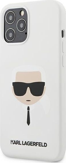 Karl Lagerfeld Karl Lagerfeld KLHCP12LSLKHWH iPhone 12 Pro Max 6,7" biały/white hardcase Silicone Karl`s Head 1