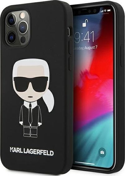 Karl Lagerfeld Karl Lagerfeld KLHCP12MSLFKBK iPhone 12/ 12 Pro 6,1" hardcase czarny/black Silicone Iconic 1